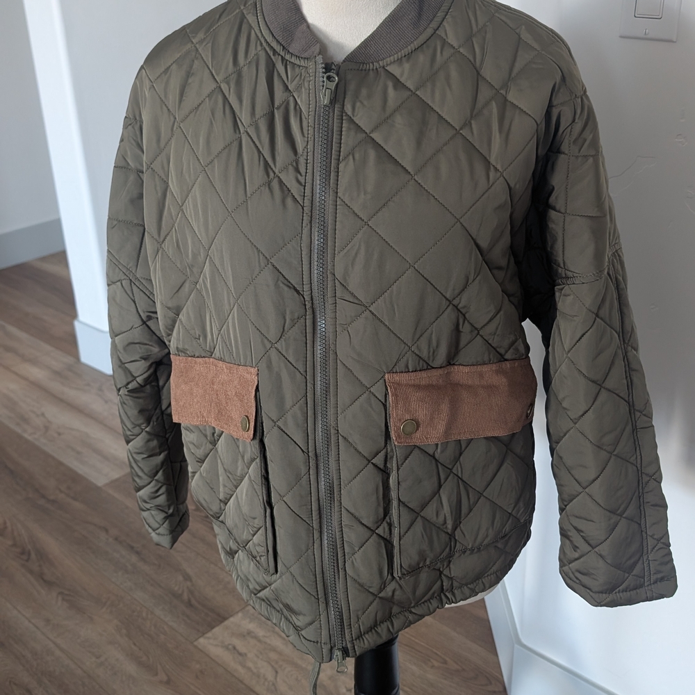 Amazon Essentials Olive Bomber Jacket - image 1